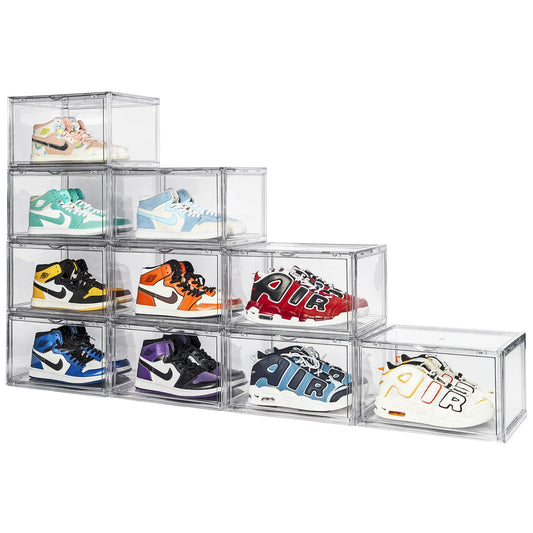 Shoe Storage - 10 Pack Plastic Shoe Storage Boxes